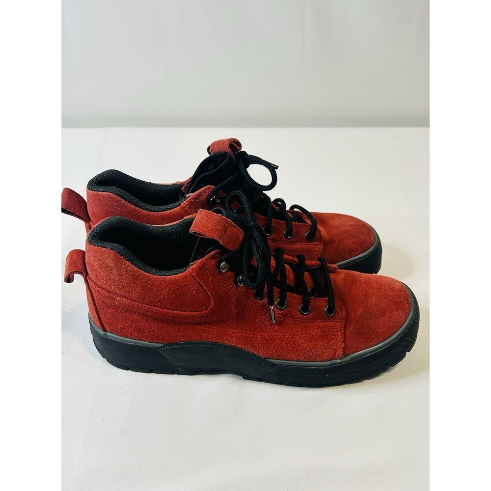 Cole Haan Women 8.5 Red Suede Resort Lace Up Hiking Ankle Boots F9072